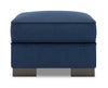 Pouf personnalisable Track de Sofa Lab de 24 po fabriqué au Canada en tissu d’apparence lin - bleu Pax Navy