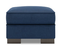 Pouf Track de Sofa Lab de 24 po fabriqué au Canada en tissu d’apparence lin - bleu Pax Navy