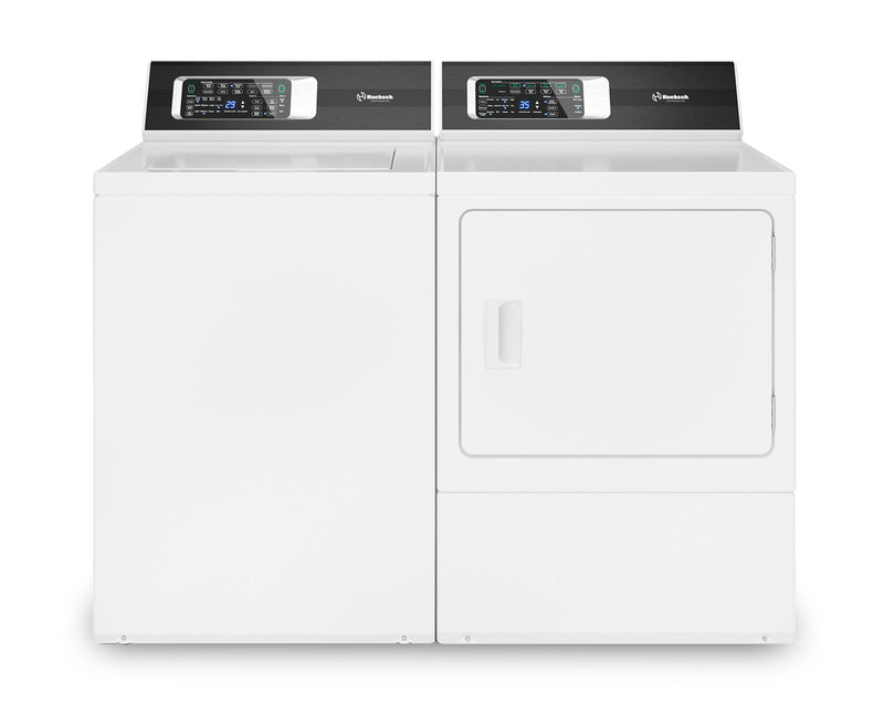 Laveuse à chargement par le haut de 3,2 pi3 et sécheuse électrique de 7 pi3 de Huebsch - blanches