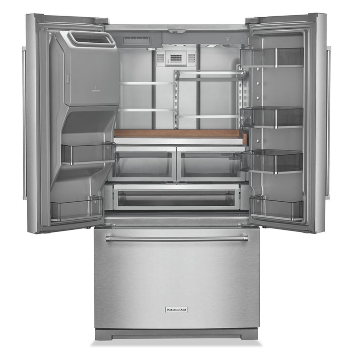 Réfrigérateur KitchenAid de 26,8 pi³ et de 36 po à portes françaises - acier inoxydable avec fini PrintShieldMC - KRFF577KPS