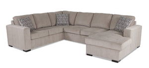 Legend 3-Piece Right-Facing Chenille Sleeper Sectional Sofa - Platinum | Sofa-lit sectionnel de droite Legend 3 pièces en chenille - platine