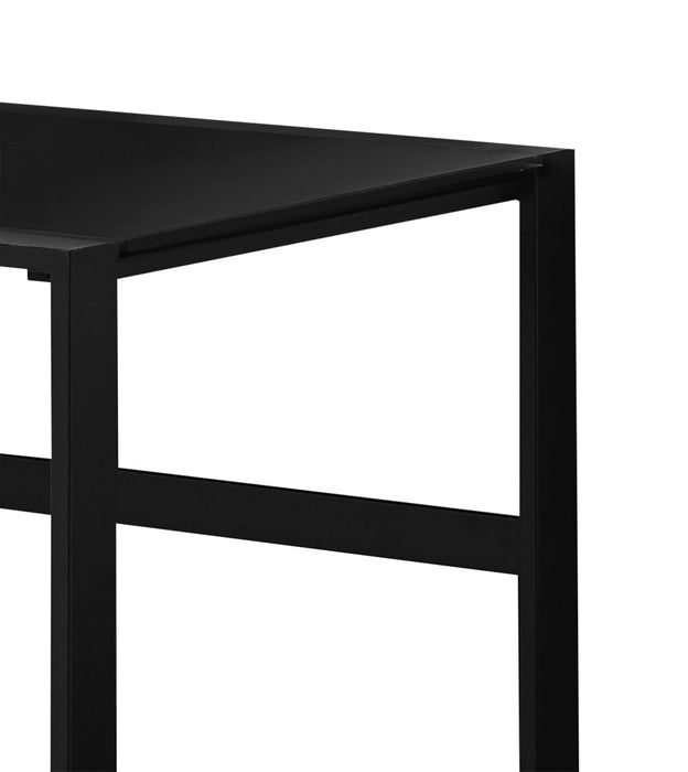 Bureau Kyle de 48 po avec dessus en verre - noir