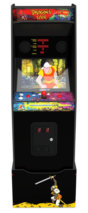 Borne d'arcade Dragon’s LairMD de Arcade1Up avec plateforme
