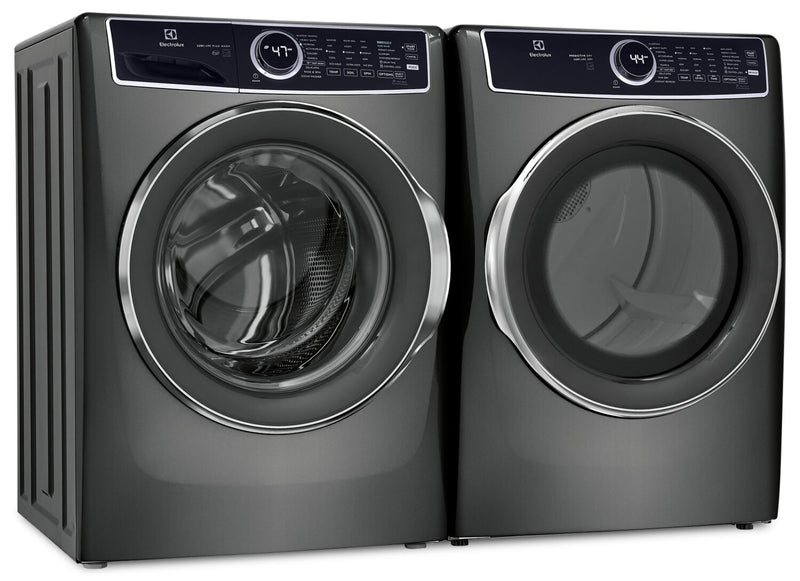 Laveuse à chargement frontal de 5,2 pi³ et sécheuse électrique de 8 pi³ de Electrolux – titane 