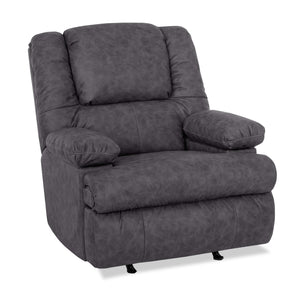 Fauteuil berçant de massage à inclinaison électrique de Design à mon image de 34,5 po avec accoudoirs de rangement - gris ardoise Echo
