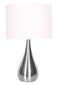 Lampe de table en forme de goutte Audrey de 21,75 po acier brossé