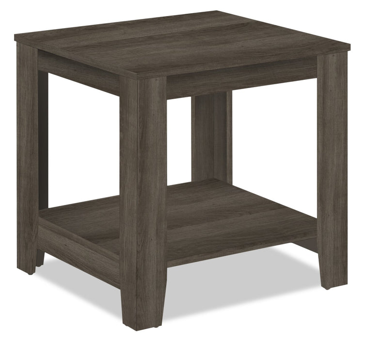 Ensemble 3 tables traditionnelles Lincoln de 42 po (table à café et 2 tables de bout) avec tablette - brun-noir 