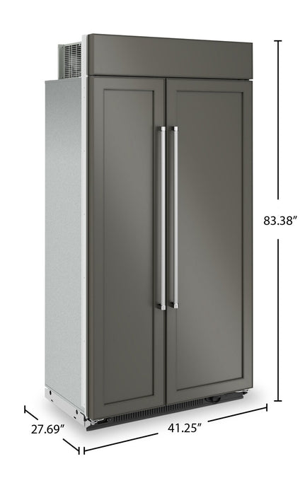 Réfrigérateur KitchenAid de 25,5 pi³ et de 42 po à compartiments juxtaposés - panneau personnalisable - KBSN702MPA