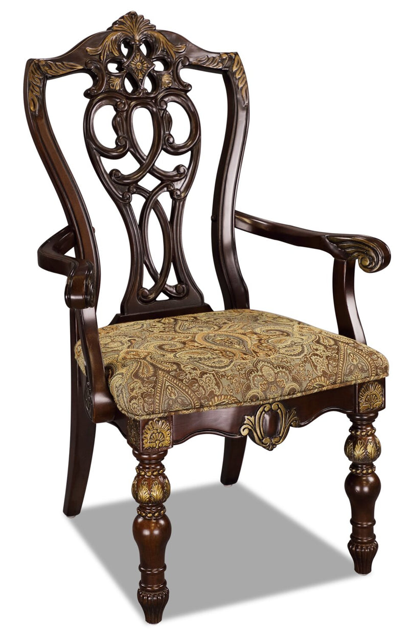 Wynn Dining Arm Chair - Traditional style Dining Chair in Cherry Poplar