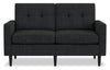 Causeuse modulaire BLOK de Scott Living de 60,18 po en tissu avec accoudoirs à l’anglaise et coussins réversibles - gris anthracite