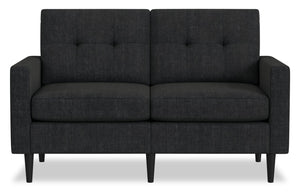 Causeuse modulaire BLOK de Scott Living de 60,18 po en tissu avec accoudoirs à l’anglaise et coussins réversibles - gris anthracite