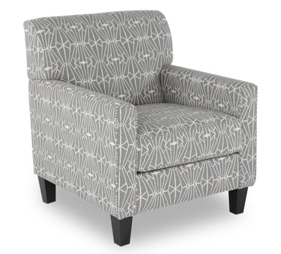 Kylie Linen-Look Fabric Accent Chair - Charcoal Emblem 