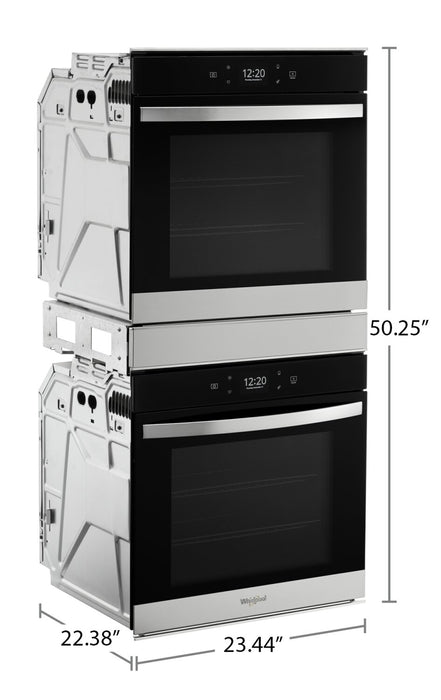Four mural double électrique Whirlpool de 5,8 pi³ et de 24 po avec convection véritable - acier inoxydable résistant aux traces de doigts - WOD52ES4MZ
