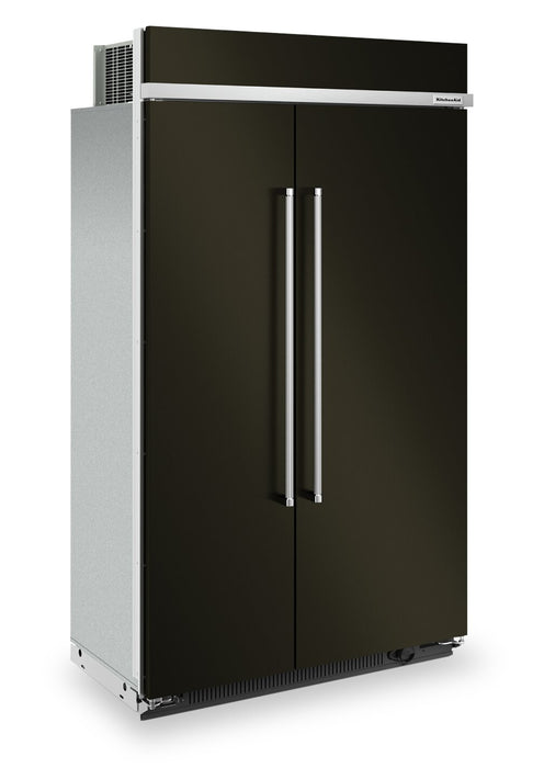Réfrigérateur KitchenAid de 30 pi³ et de 48 po à compartiments juxtaposés - acier inoxydable noir avec fini PrintShieldMC - KBSN708MBS