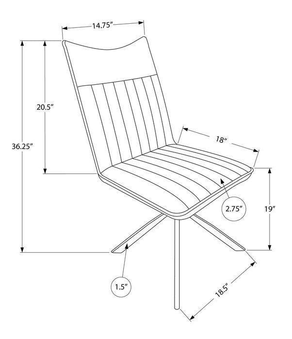 Chaise de salle à manger Ravi en tissu de cuir végétalien et en métal - taupe