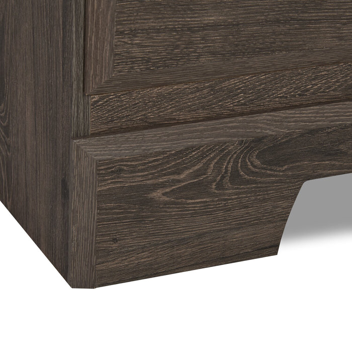 Ensemble de chambre à coucher Yorkdale 6 pièces avec lit de rangement à 6 tiroirs, commode, miroir et table de nuit, gris - format grand lit
