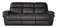  Sofa à inclinaison électrique Denver en cuir véritable avec appuie-tête électrique - anthracite 