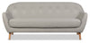 Sofa Calla de 73,62 po de format condo en tissu d’apparence lin avec capitonnage et pattes en bois - gris clair
