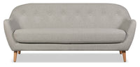 Sofa Calla en tissu d'apparence lin - gris pâle