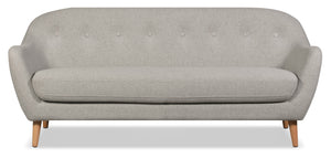 Sofa Calla en tissu d'apparence lin - gris pâle