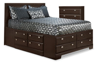 Ensemble Yorkdale 4 pièces avec lit double de rangement et commode verticale