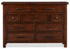 Commode Sonoma de 62 po (L) x 42 po (H) à 9 tiroirs pour la chambre à coucher - brun manguier
