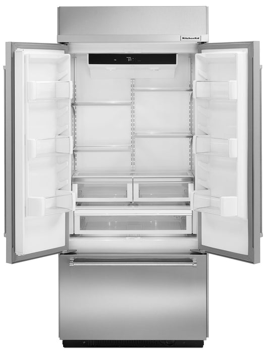 Réfrigérateur KitchenAid de 20,8 pi³ à portes françaises - panneau personnalisable