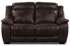 Causeuse Novo en tissu d'apparence cuir - brune