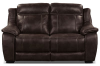  Causeuse Novo en tissu d'apparence cuir - brune 