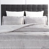 Ensemble d'édredon Stripes 3 pièces pour lit double ou grand lit - gris
