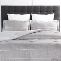  Ensemble d'édredon Stripes 3 pièces pour très grand lit - gris 