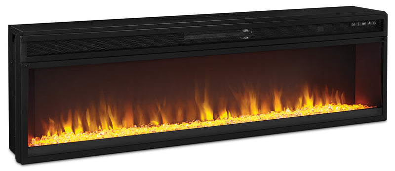 Meuble pour téléviseur Ralene de 64 po avec foyers à braises en verre et en pierre