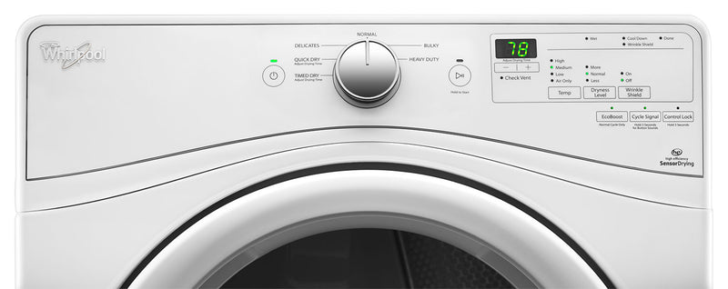 Laveuse à chargement frontal de 5,2 pi³ et sécheuse électrique de 7,4 pi³ de Whirlpool – blanches