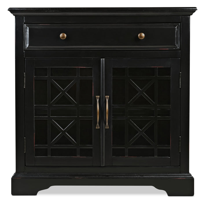 Armoire décorative Marseille de 32 po avec tiroir - noire