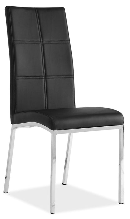 Ensemble de salle à manger Milton 5 pièces avec table de 59,5 po (L) dessus en verre et 4 chaises - noir