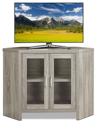 Meuble en coin pour téléviseur Videt de 42 po – taupe foncé