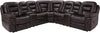 Sofa sectionnel inclinable Leo 7 pièces en similicuir avec consoles de rangement et porte-gobelets - brun noyer