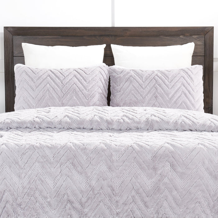 Ensemble d'édredon Tilda 3 pièces pour très grand lit - gris