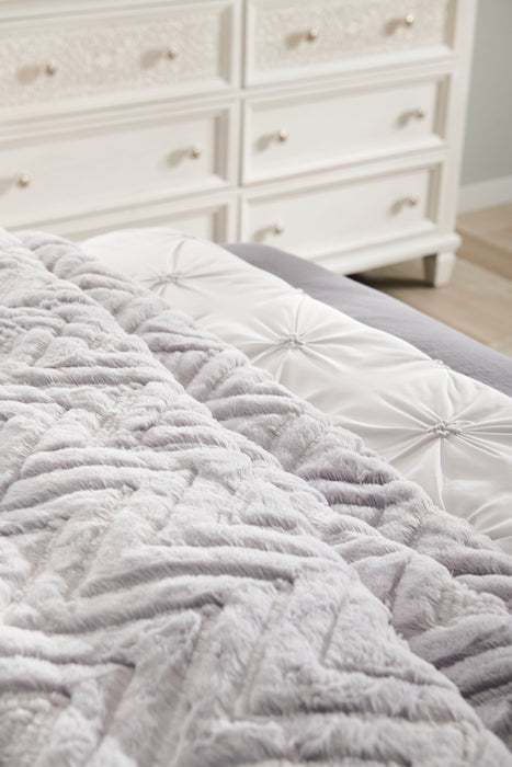 Ensemble d'édredon Tilda 3 pièces pour très grand lit - gris