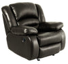 Fauteuil berçant inclinable Toreno de 42 po en cuir véritable - gris
