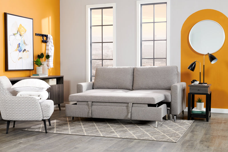 Table de fauteuil Torry de 13,75 po avec tiroir - gris vieilli