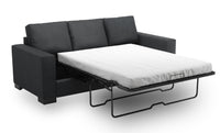 Sofa-lit Track de Sofa Lab de 85 po fabriqué au Canada en tissu d’apparence lin avec accoudoirs rectilignes - gris Pax Pepper