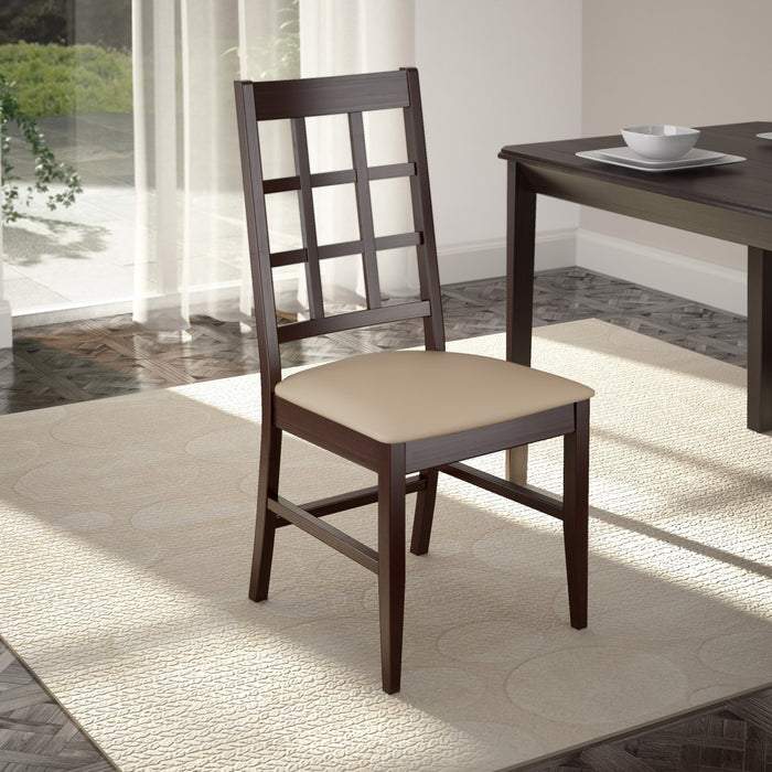 Chaise de salle à manger Atwood avec siège en similicuir, ensemble de 2 - gris