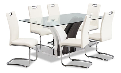 Tuxedo 7-Piece Dining Package - White 