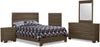 Ensemble de chambre à coucher Olivia 7 pièces avec grand lit ou lit double - gris
