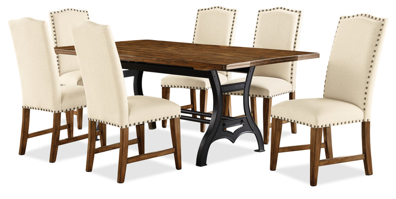 Ensemble de salle à manger Alpine 7 pièces - beige