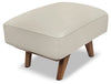 Pouf Kai en cuir véritable – argenté