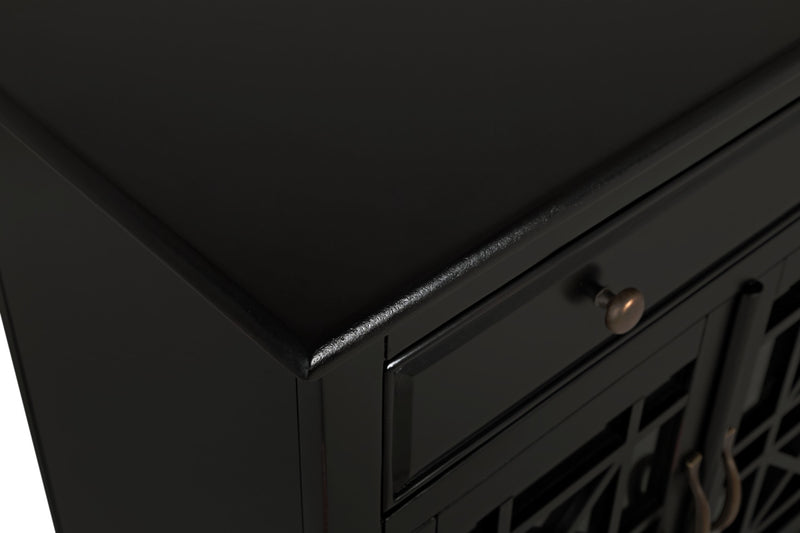 Armoire décorative Marseille de 32 po avec tiroir - noire