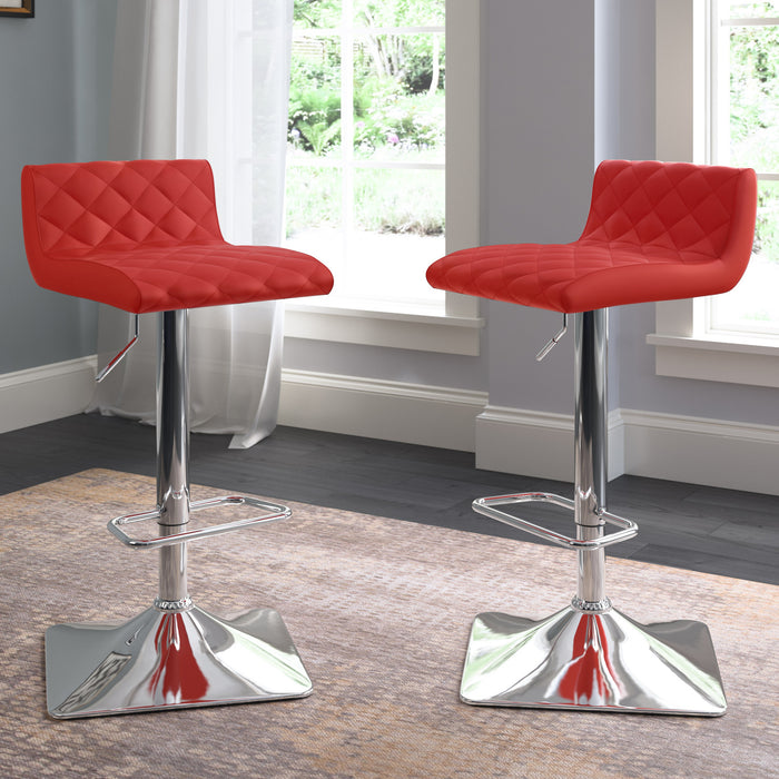 Tabouret bar réglable Coen, ensemble de 2 - rouge