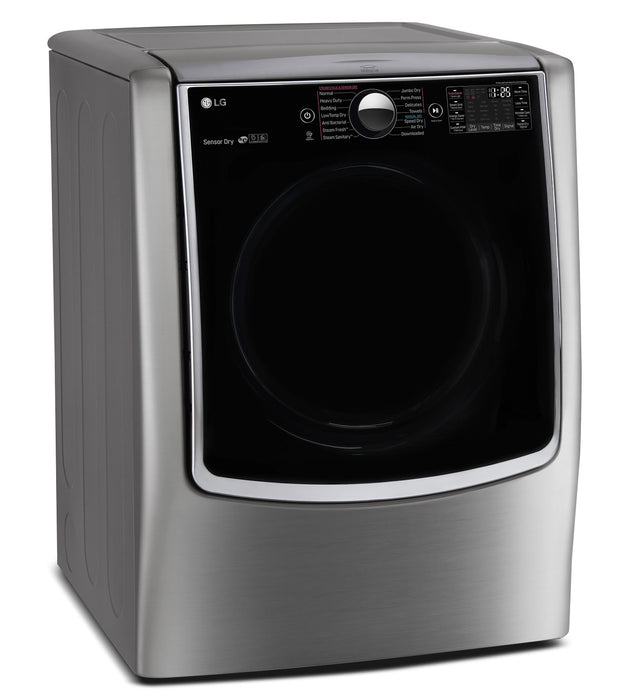 Sécheuse à gaz à la vapeur SteamDryerMC LG à énorme capacité de 9,0 pi³ - acier graphite